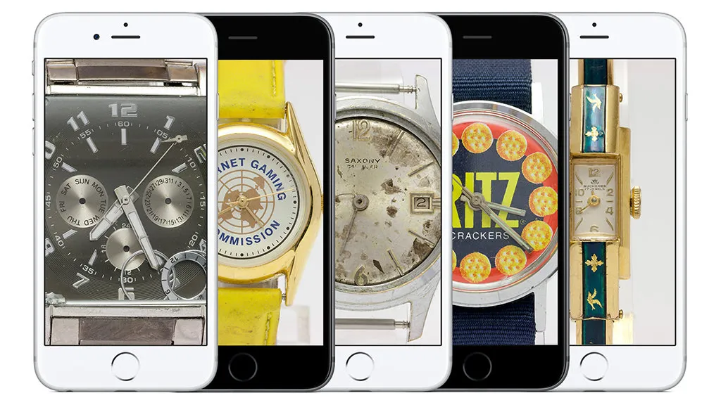 Screenshots of Museum of Broken Watches app on iPhone
