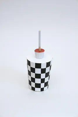 Take Out Container (checkered) and Ketchup and Cigarette